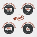 Butcher shop logo vector illustration. meat silhouette, good for farm or restaurant badg